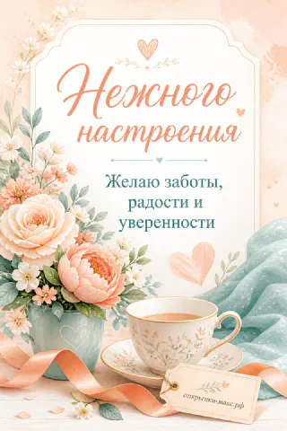 Изящная бумажная открытка на светлом столе с мягкой ботанической рамкой