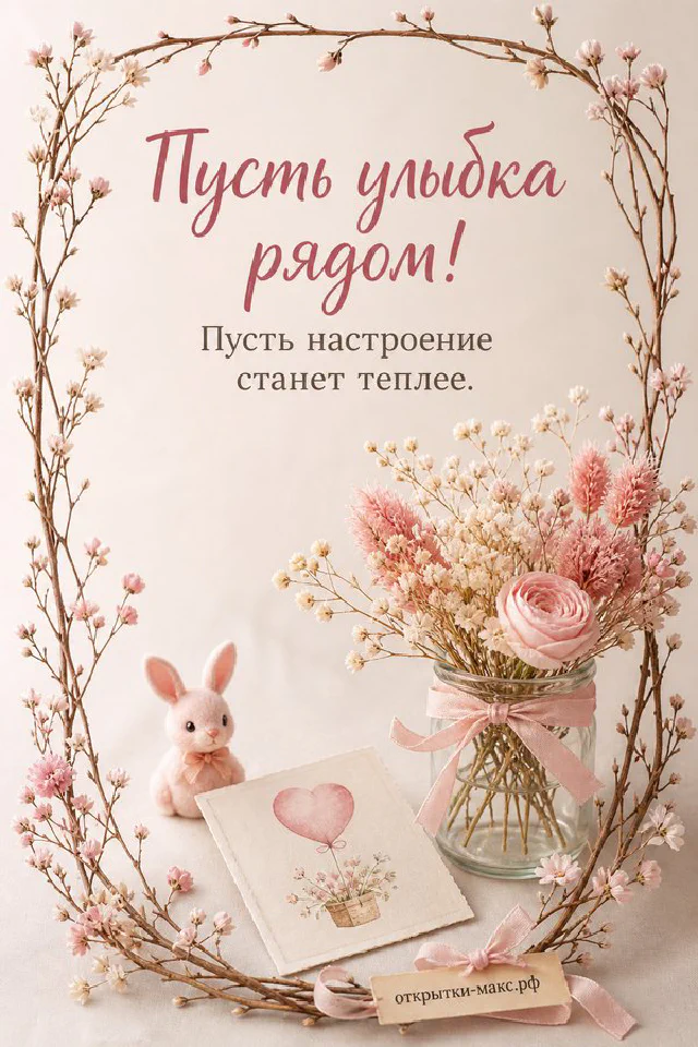 Чашка кофе со смайликом из пенки, лаванда и печенье с сердечком рядом с открыткой — вариант 2