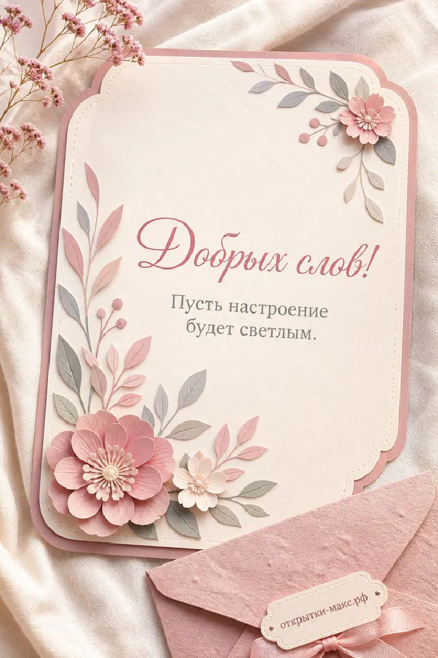 Зелёный конверт с восковой печатью-сердцем и бумажная открытка с ветками ягод падуба на белой льняной ткани — вариант 8