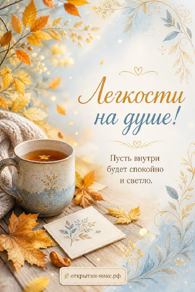 Малиновка на ветке сакуры, чашка с котиком на подставке и розовые цветы — вариант 3
