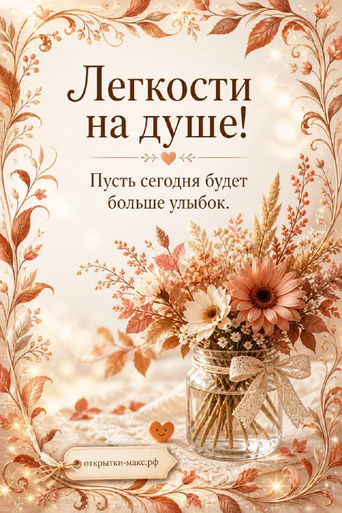 Маленький конверт, цветок и спокойный фон для теплого пожелания