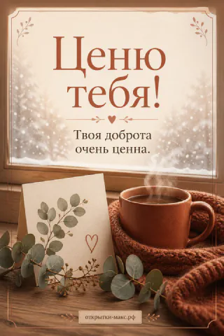 Маленький конверт, цветок и спокойный фон для теплого пожелания