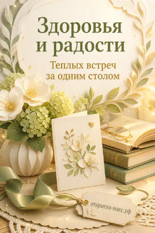 Маленький конверт, цветок и спокойный фон для теплого пожелания