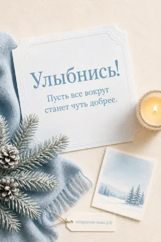 Маленький смешной рисунок на карточке и светлый фон