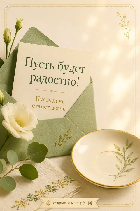Маленький смешной рисунок на карточке и светлый фон