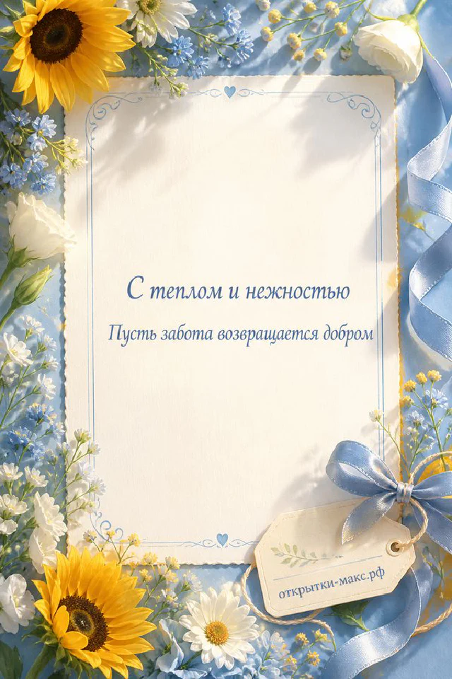 Розовые акварельные розы с подарком в крафтовой бумаге и чашкой кофе на кремовом фоне — вариант 2