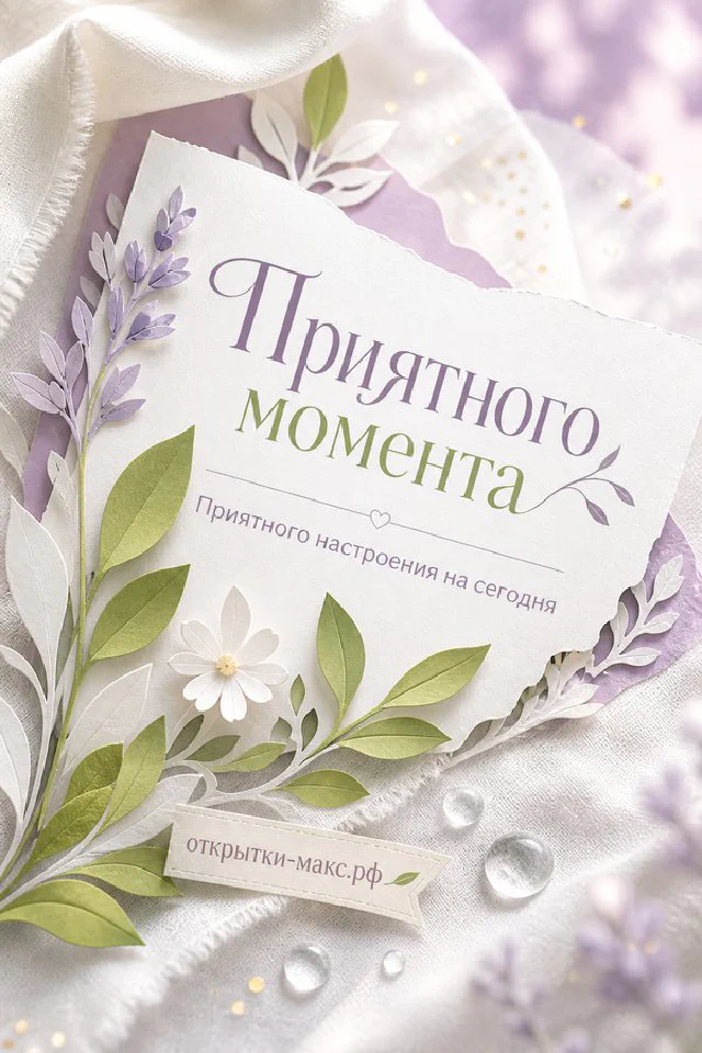 Декоративная открытка с объёмными фиолетовыми цветами сирени, бабочкой и зелёными листьями в рамке — вариант 5