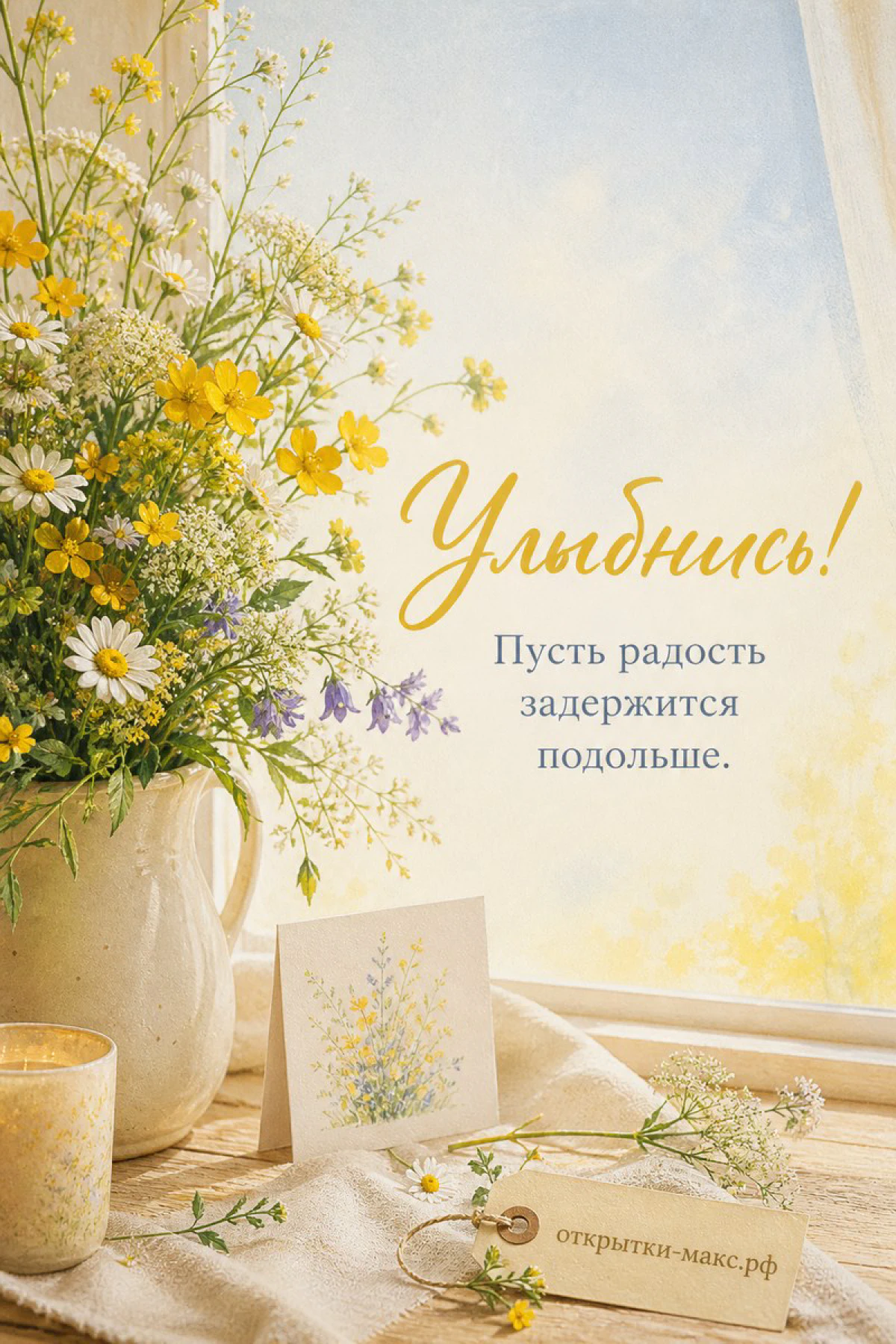Солнечные блики, цветная лента и чистое поле для текста