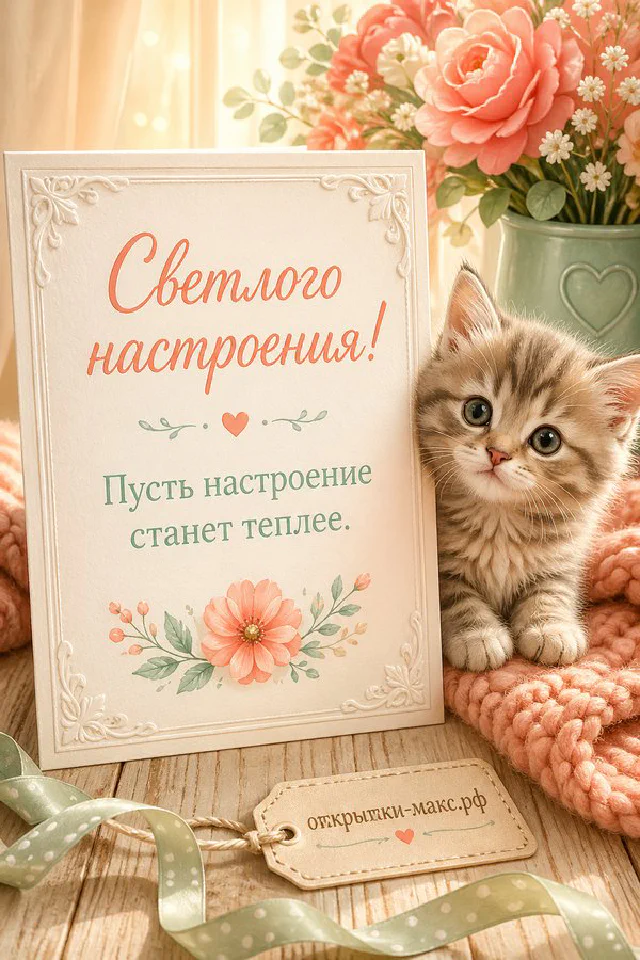 Открытка со светлым венком на терракотовой тарелке рядом с белыми и фиолетовыми крокусами — вариант 5
