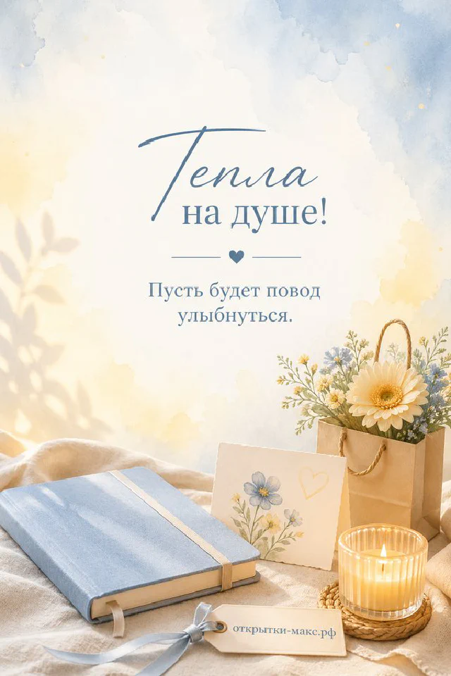 Керамическая кружка чая, раскрытая книга и очки с акварельными листочками на деревянном столе — вариант 2