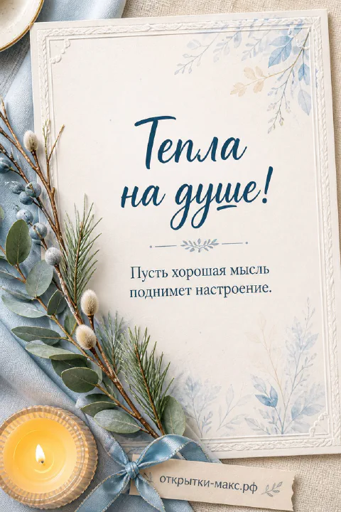 Теплый столик, ягоды, цветок и открытка для настроения