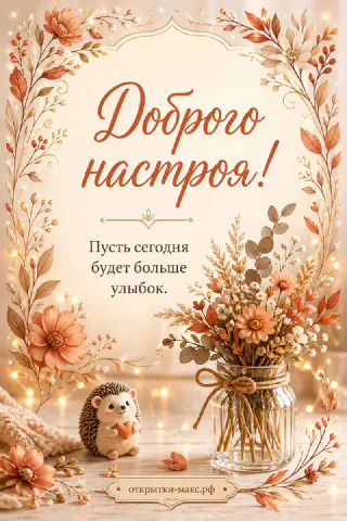 Теплый столик, ягоды, цветок и открытка для настроения
