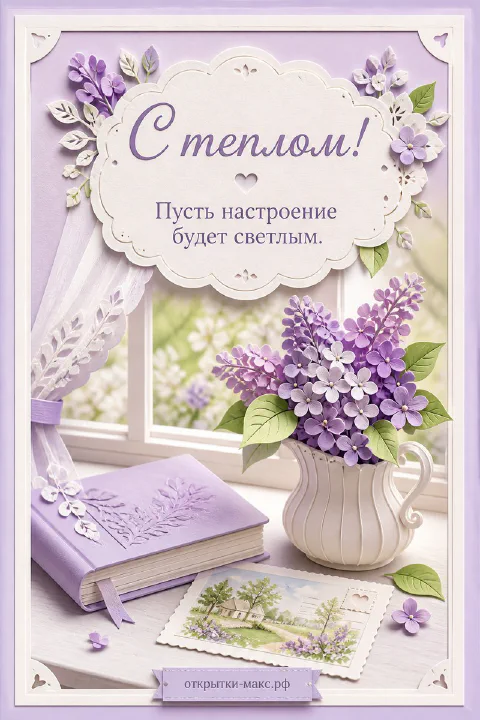 Теплый столик, ягоды, цветок и открытка для настроения