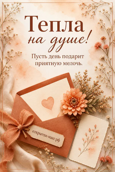 Теплый столик, ягоды, цветок и открытка для настроения