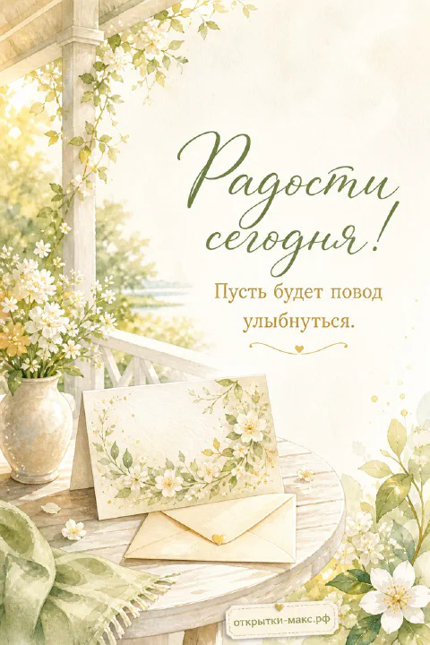 Теплый столик, ягоды, цветок и открытка для настроения