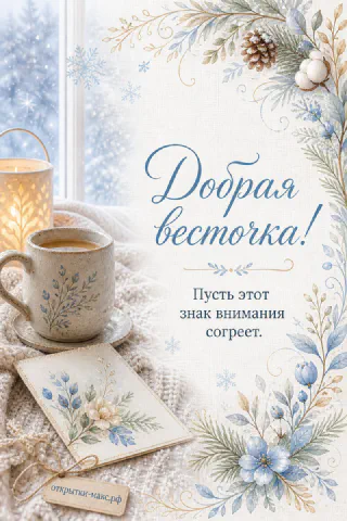 Теплый столик, ягоды, цветок и открытка для настроения
