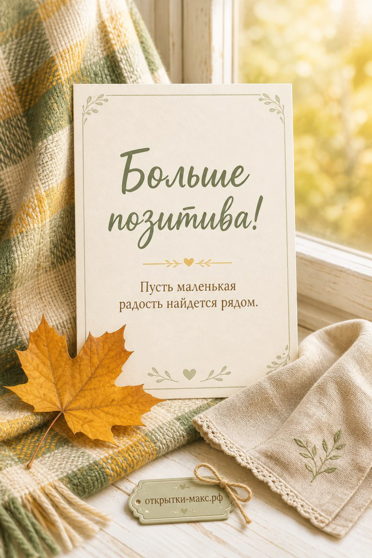 Теплый столик, ягоды, цветок и открытка для настроения