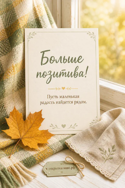 Теплый столик, ягоды, цветок и открытка для настроения