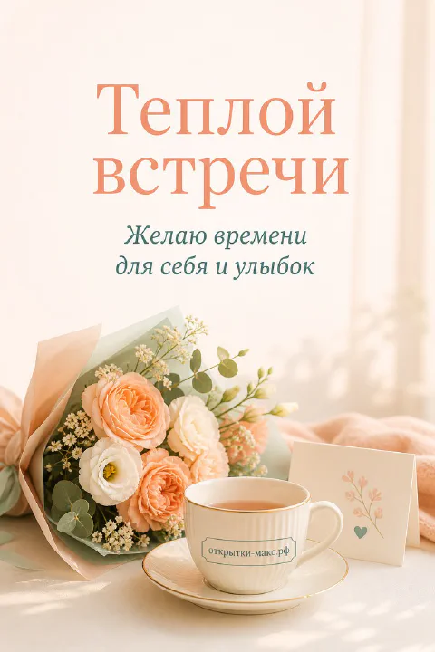 Воздушная композиция с доброй улыбкой на бумажной карточке