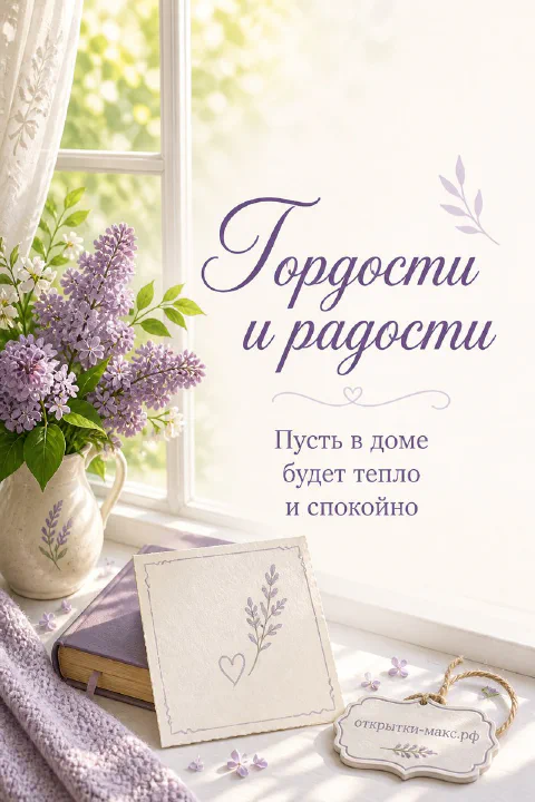 Воздушная композиция с доброй улыбкой на бумажной карточке