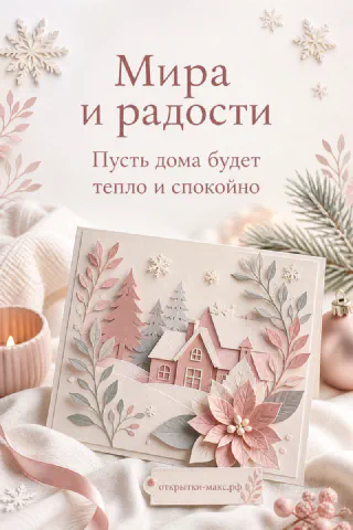 Воздушная композиция с доброй улыбкой на бумажной карточке