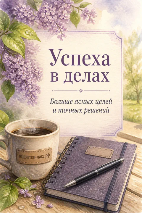 Воздушная композиция с доброй улыбкой на бумажной карточке