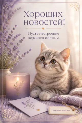 Воздушная композиция с доброй улыбкой на бумажной карточке