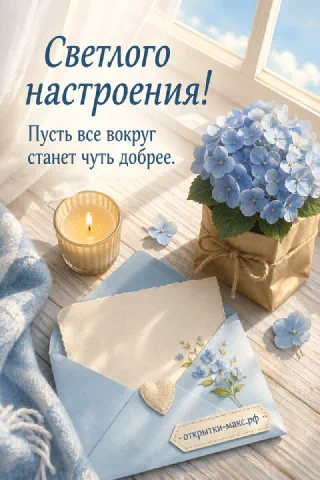 Яркая чашка, маленький букет и открытка на светлом фоне
