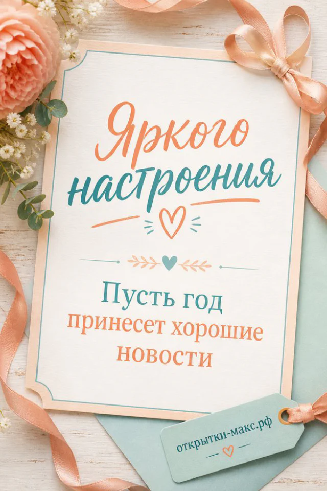 Открытка «Яркого настроения» с пучками лаванды, жемчугом и золотыми подсвечниками — вариант 2