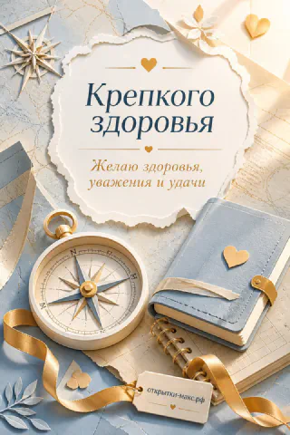 Золотой компас рядом с голубой книгой в золотой ленте и бумажными оригами на светло-голубом фоне