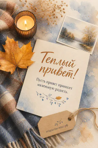 Конверт, цветная лента и чистая открытка для приветствия