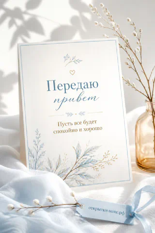 Конверт, цветная лента и чистая открытка для приветствия