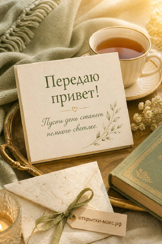 Перекидной календарь с васильками, чашка чая и горящая свеча на голубом льняном покрывале — вариант 3