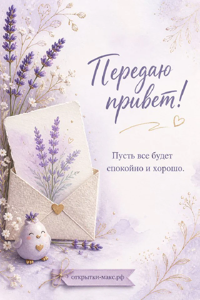 Белая открытка с голубыми веточками и стеклянной вазой с сухоцветами на льняной ткани — вариант 3