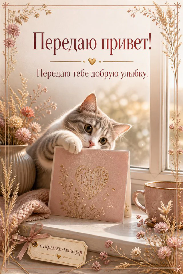 Терракотовый конверт с белым цветком и золотой лентой на рассветном небе — вариант 4