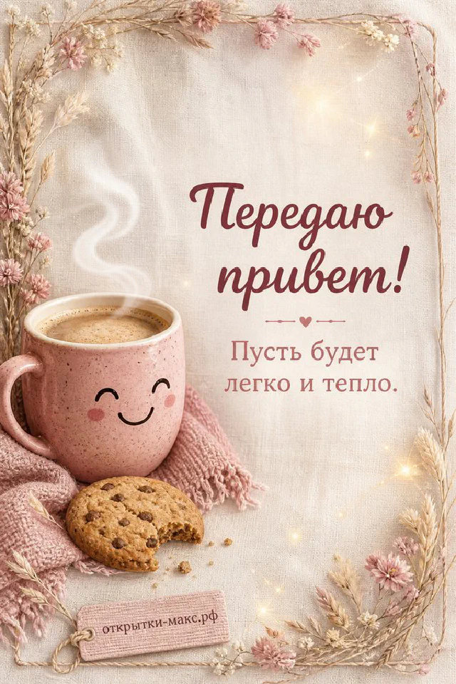 Кружка-котик с кофе и записка на подоконнике, горшок с эвкалиптом на фоне окна — вариант 2