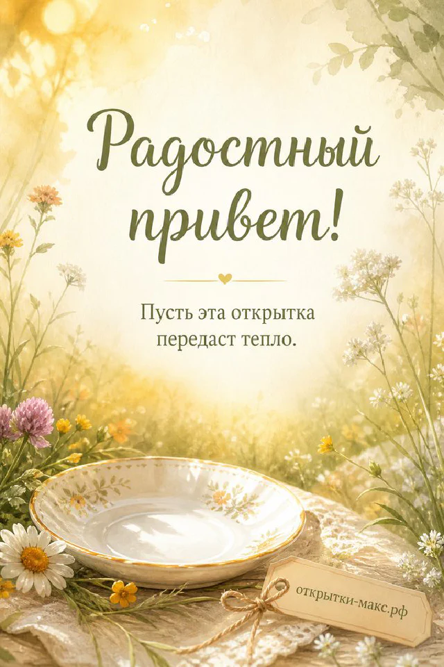 Венок из розовых и белых цветов с календарём-блокнотом и надписью Радостный привет — вариант 4