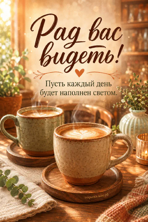 Две керамические кружки кофе с латте-артом и паром на деревянных подставках на столе у окна в уютном кафе