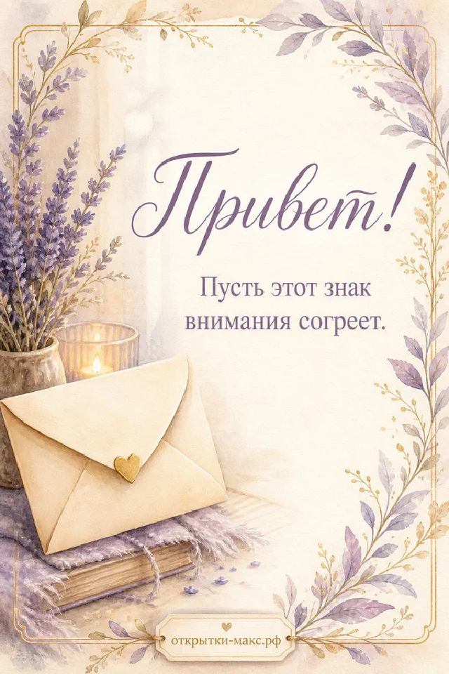 Две голубые кружки кофе рядом с блокнотом на спирали и маленькой открыткой с текстом «Привет» — вариант 4
