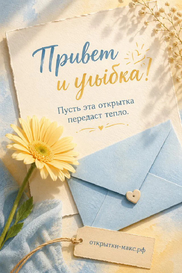 Персиковая гербера в крафтовом конверте с сердечком на светло-бежевом тканевом фоне рядом с книгой — вариант 2