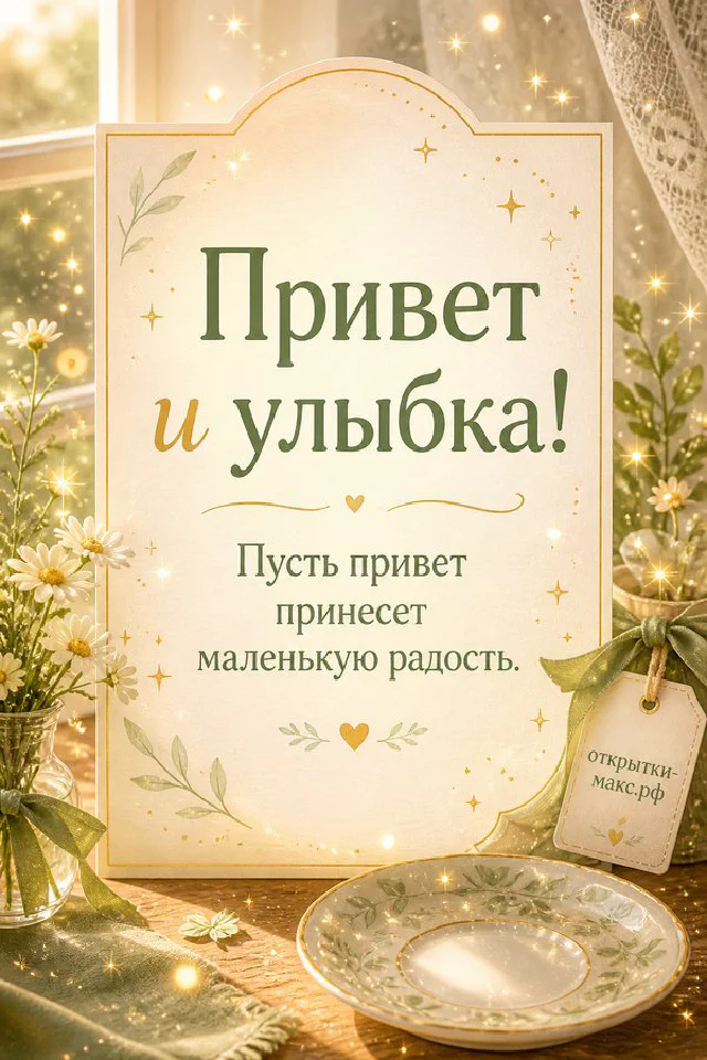 Кожаный ежедневник, янтарная свеча и маленькая открытка на деревянном столе с надписью «Привет и улыбка» — вариант 3