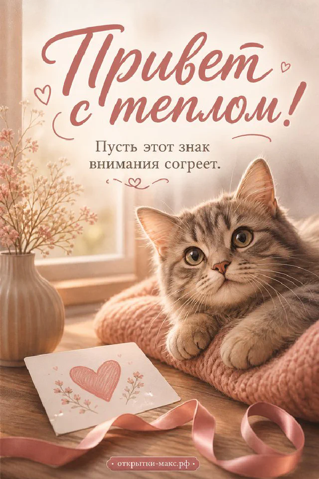 Подснежники и крокусы рядом с белой карточкой, открытка «Привет с теплом» — вариант 3