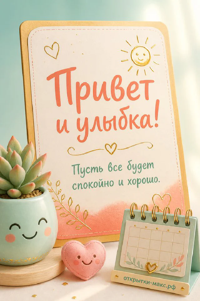 Записка Привет и улыбка на прищепке и смешная зелёная кружка на розовом вязаном пледе — вариант 4