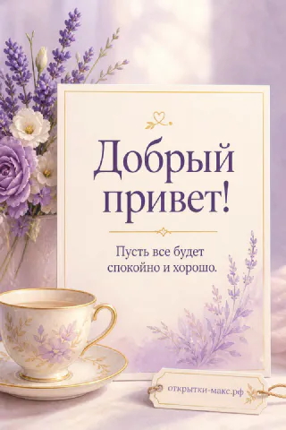 Светлый стол, улыбчивый рисунок на карточке и букетик рядом
