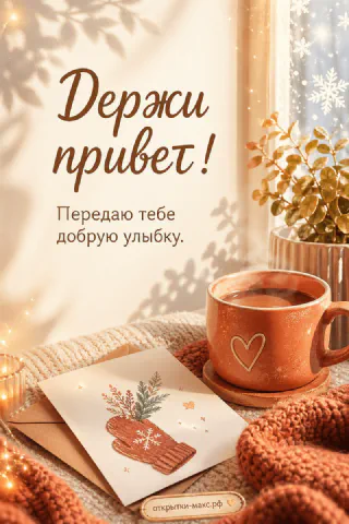 Телефон с добрым сообщением, бумажная карточка и мягкий свет