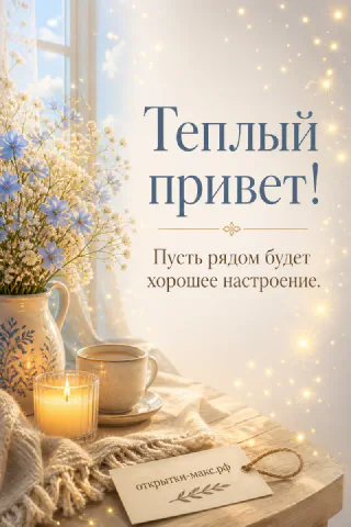 Телефон с добрым сообщением, бумажная карточка и мягкий свет