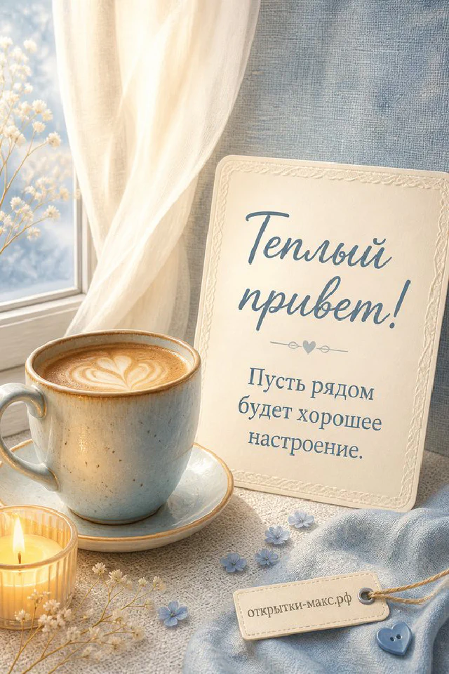 Чашка кофе и горящая свеча рядом с букетом полевых цветов у светлого окна — вариант 2