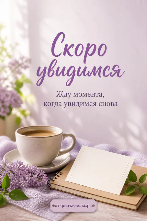 Чашка кофе с пеной, ветки сирени и блокнот с белым листом на сиреневом фоне