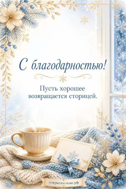 Букет цветов, маленькая открытка с благодарностью и мягкий свет
