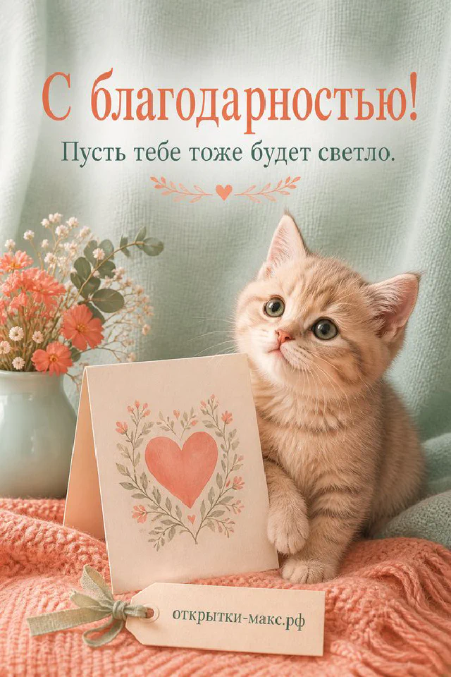 Голубая чашка чая на белом пледе у окна со снегом, фонарь и снежинки, надпись С благодарностью — вариант 5